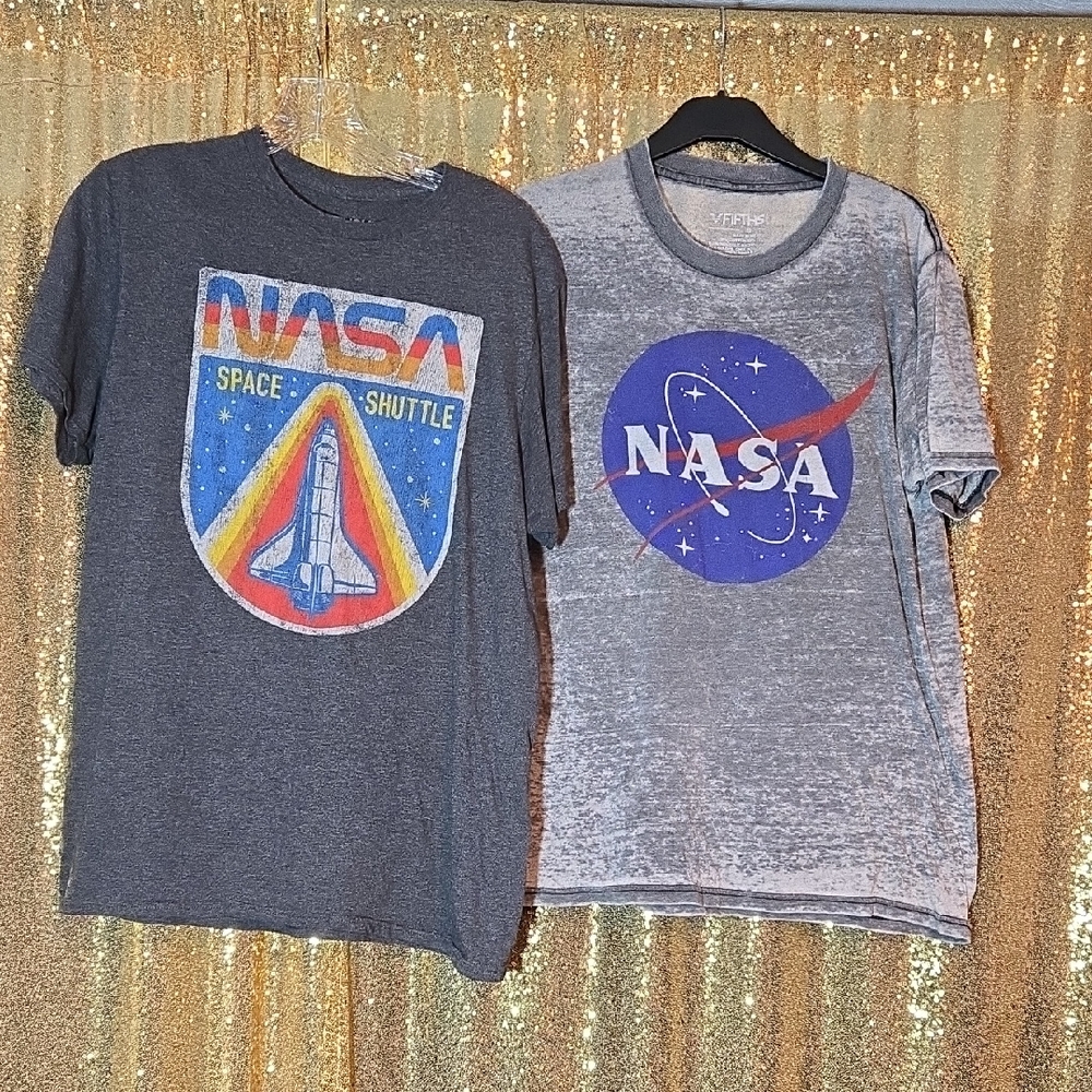 NASA Grey Tshirts Distressed Vintage